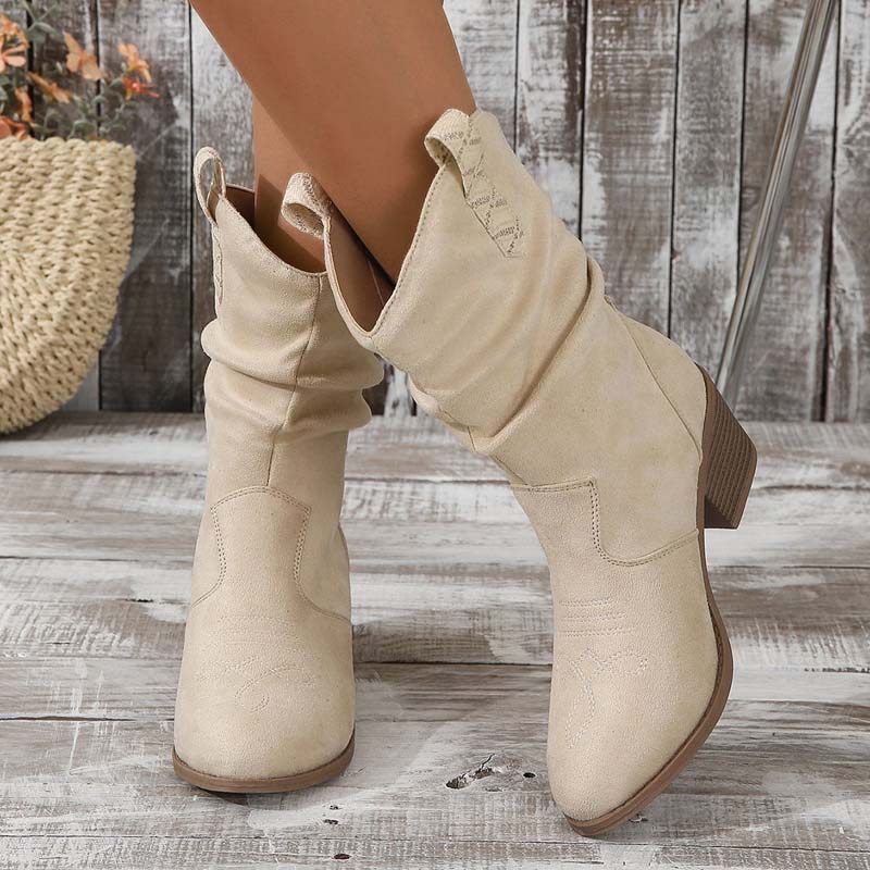 Drune | Vintage-Stiefel Mit Klobigem Absatz