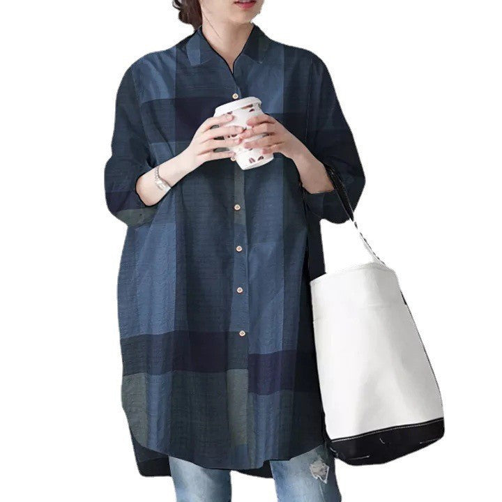 Damen Freizeit Colorblock Button-Up Shirt Drune