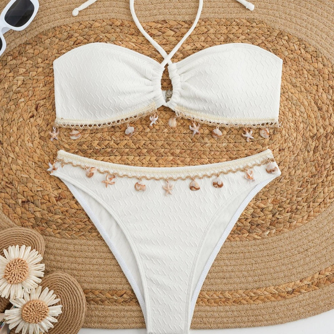 Damen Bandeau-Bikini mit Muscheldekoration Drune