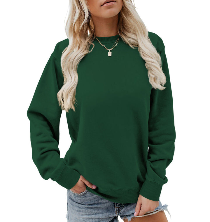 Damen nan lässiges Oversize Sweatshirt mit Rundhalsausschnitt und weichem Baumwollfleece Drune