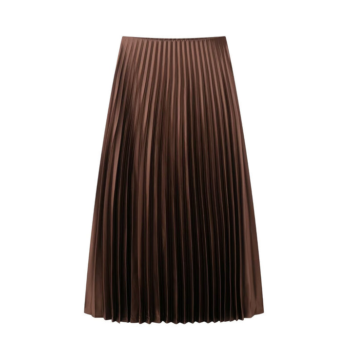 DruneMODE | Sommer Satin Gefühl Faltender Midi Rock