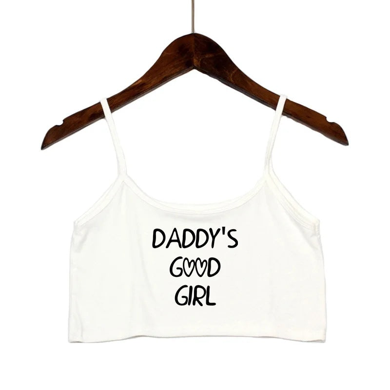 Damen modisches Crop-Top mit verzierten Trägern Drune