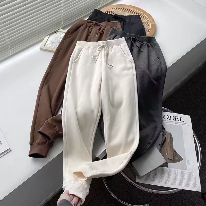 Damen bequeme und stylische Jogginghose mit verstellbarem Bund Drune