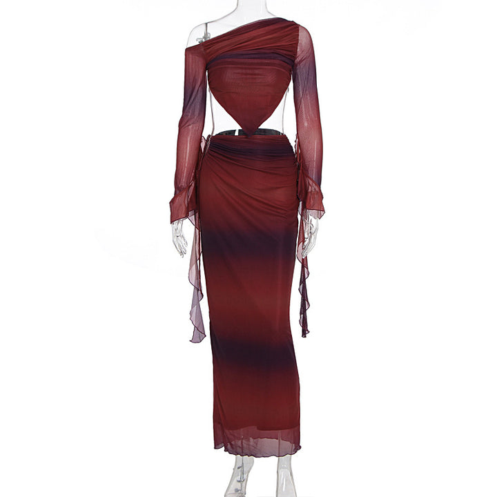 Damen Asymmetrisches Maxikleid mit raffinierten Cut-Outs und innovativem Design Drune