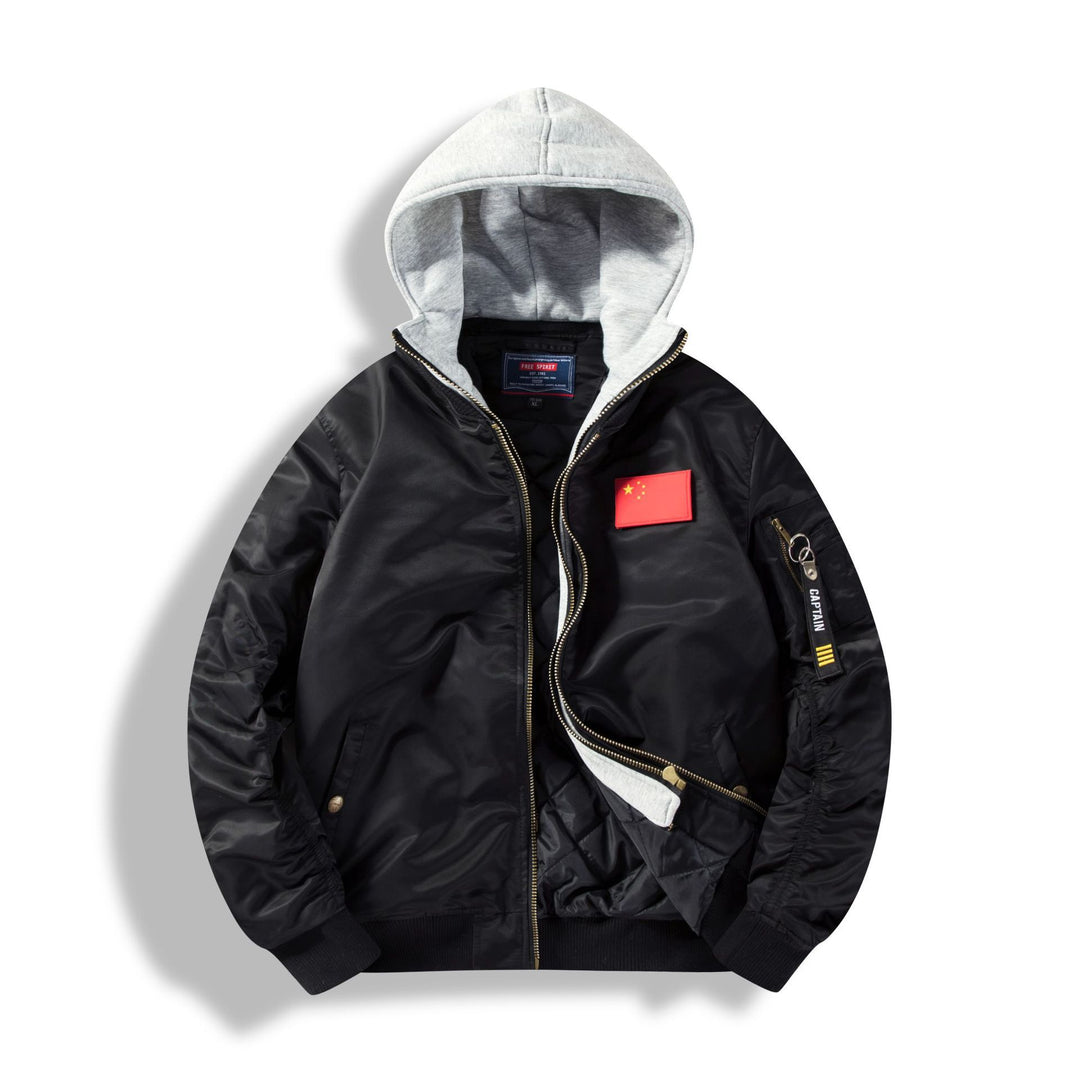 Herren Bomberjacke mit abnehmbarer Kapuzen-Innenseele und gesteppter Thermofütterung Drune