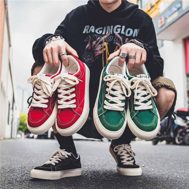 Unisex Low-Top Canvas-Sneaker mit verstärkten Nähten, gepolstertem Komfortkragen und vulkanisierter Gummisohle Drune