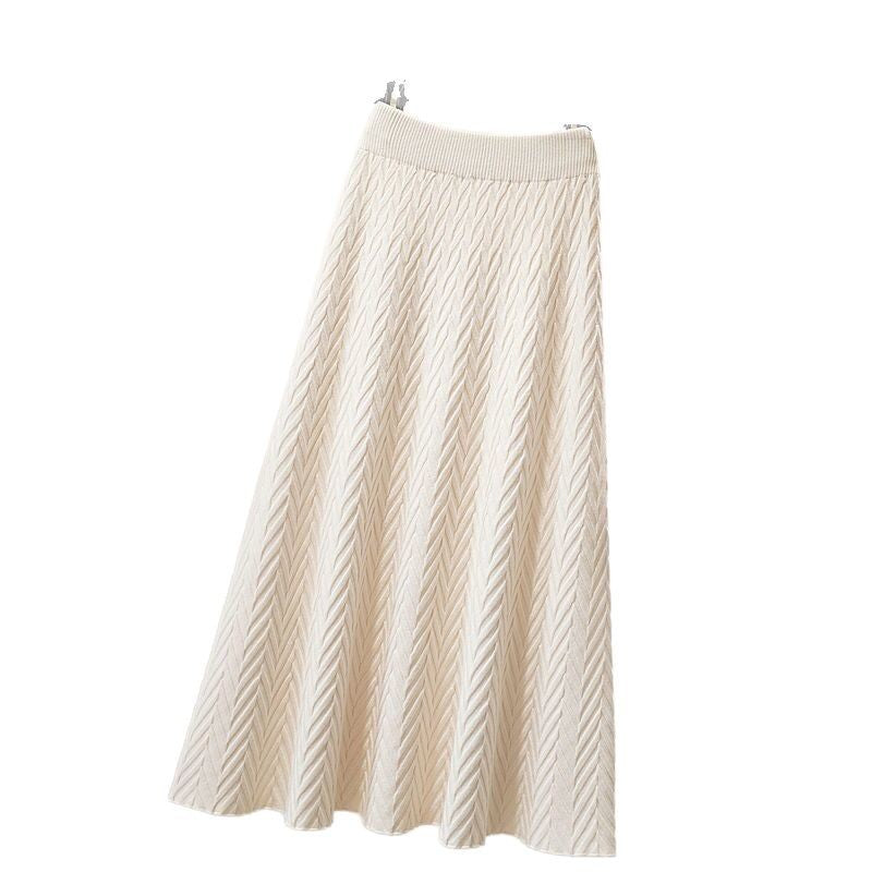Damen Eleganter Maxirock mit Chevron-Muster Drune