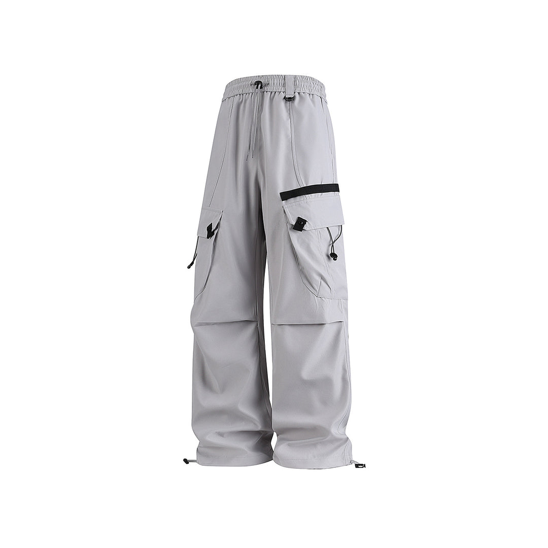Herren Weite Utility-Cargo-Hose mit Tunnelzugbund, Multifachtaschen und verstellbaren Beinabschlüssen Drune