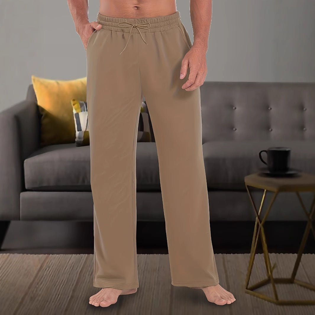 Herren Elastische Relax-Hose mit Kordelzug und weitem Bein Drune