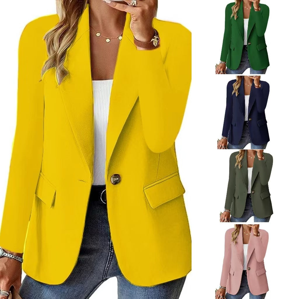 Damen moderner Blazer mit tailliertem Schnitt und praktischen Taschen Drune