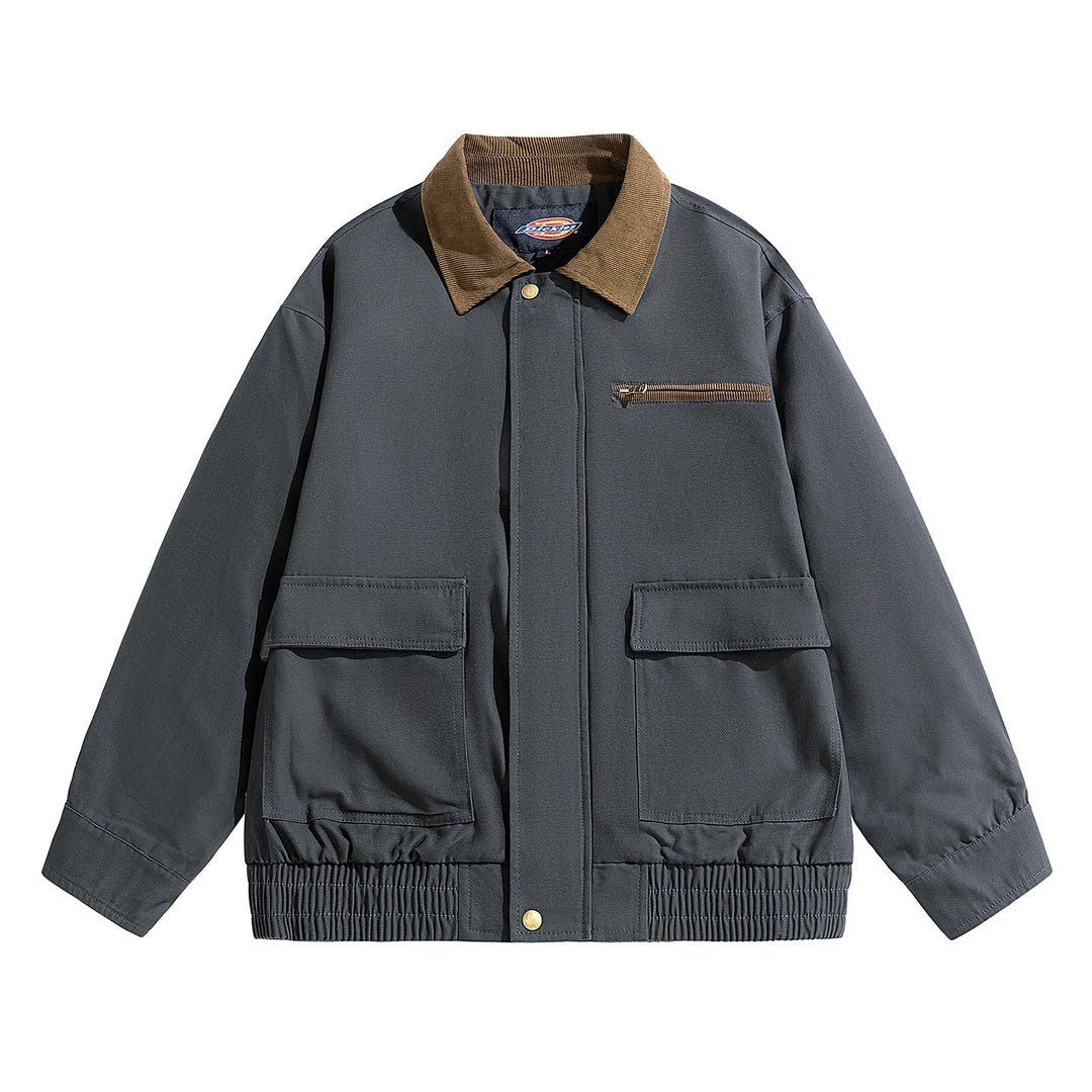 Herren Oversize-Utility-Fieldjacke mit Cordkragen, elastischem Saum & Pattentaschen Drune