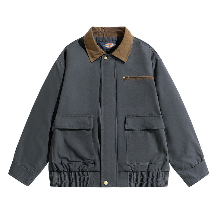Herren Oversize-Utility-Fieldjacke mit Cordkragen, elastischem Saum & Pattentaschen Drune