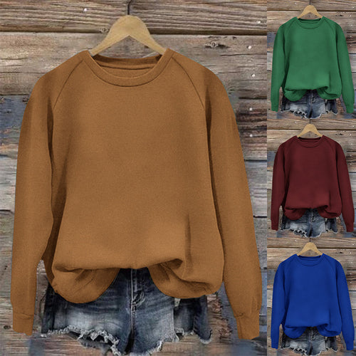 Damen Oversize Sweatshirt mit Raglanärmeln und elastischem Saum Drune