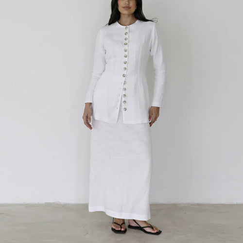 Damen Elegantes und Modisches Langarm-Kleid mit Krawattenverschluss Drune