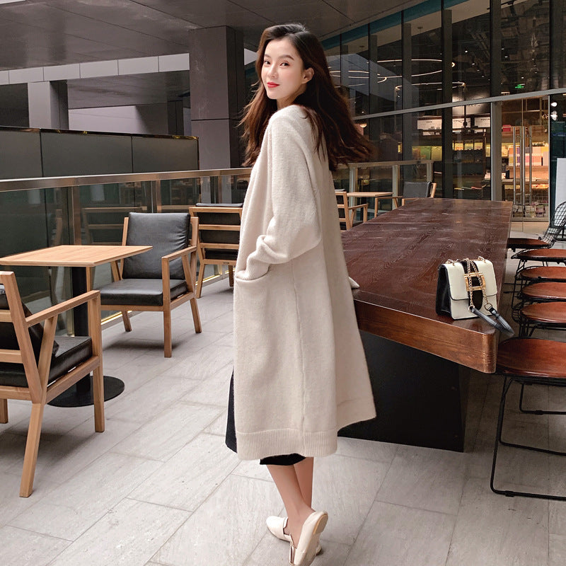 Damen Lässige Strickjacke mit tiefen Taschen und offenem Schnitt Drune