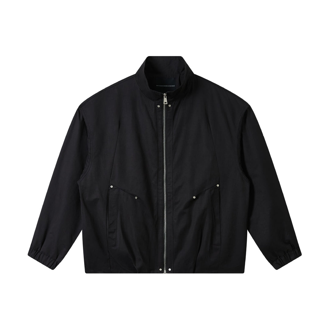 Herren Kurz geschnittener Utility-Blouson mit hohem Funnelkragen und Pattentaschen Drune