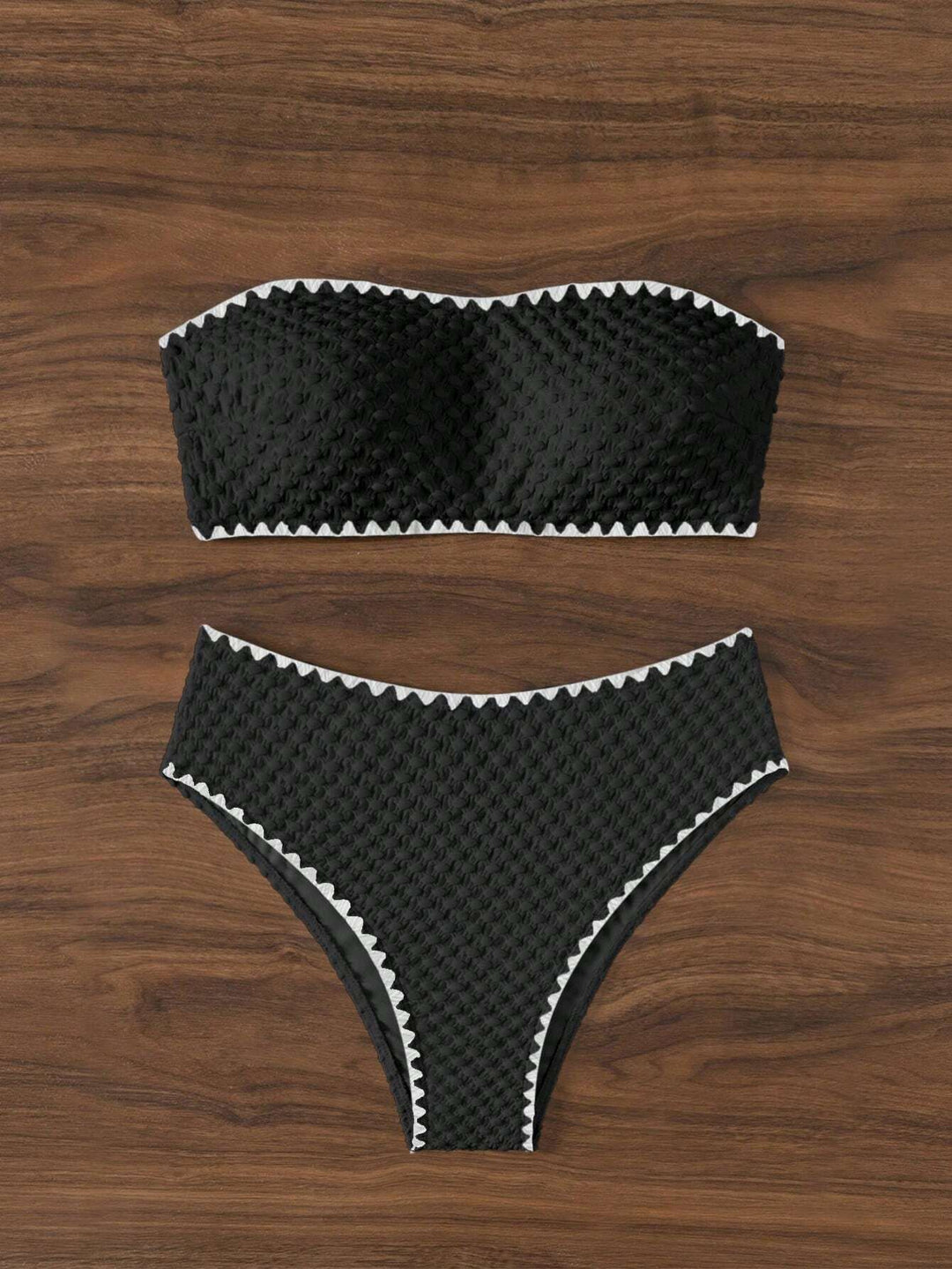 Damen Bandeau-Bikini mit strukturierter Oberfläche Drune