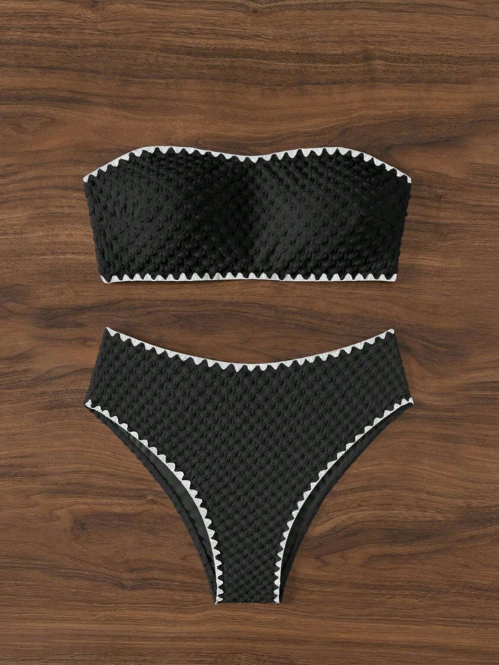 Damen Bandeau-Bikini mit strukturierter Oberfläche Drune