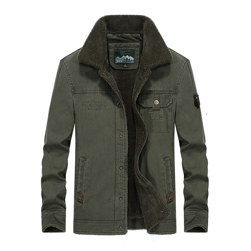 Herren wattierte Sherpa-Canvas Feldjacke mit Teddyfutter und Thermoisolierung Drune