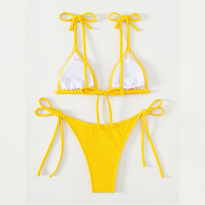 Damen Triangel-Bikini mit verstellbaren Trägern und hohem Beinausschnitt Drune