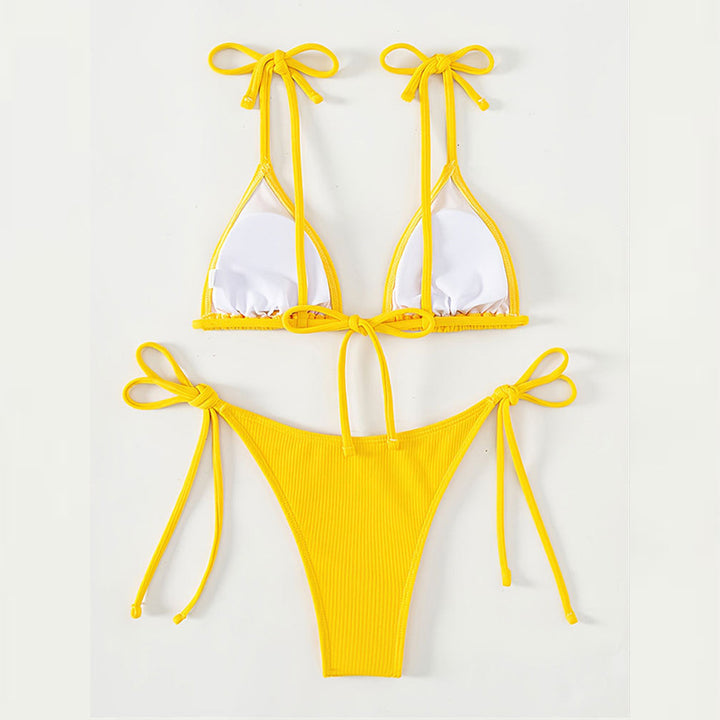 Damen Triangel-Bikini mit verstellbaren Trägern und hohem Beinausschnitt Drune