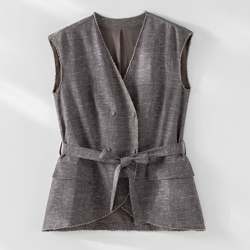 Damen Weite Plissee-Hose mit hohem Elastikbund und Relaxed-Fit Drune