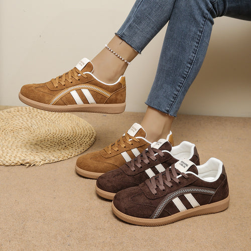 Damen Retro-Sneaker aus Veloursimitat mit gumähnlicher Laufsohle Drune