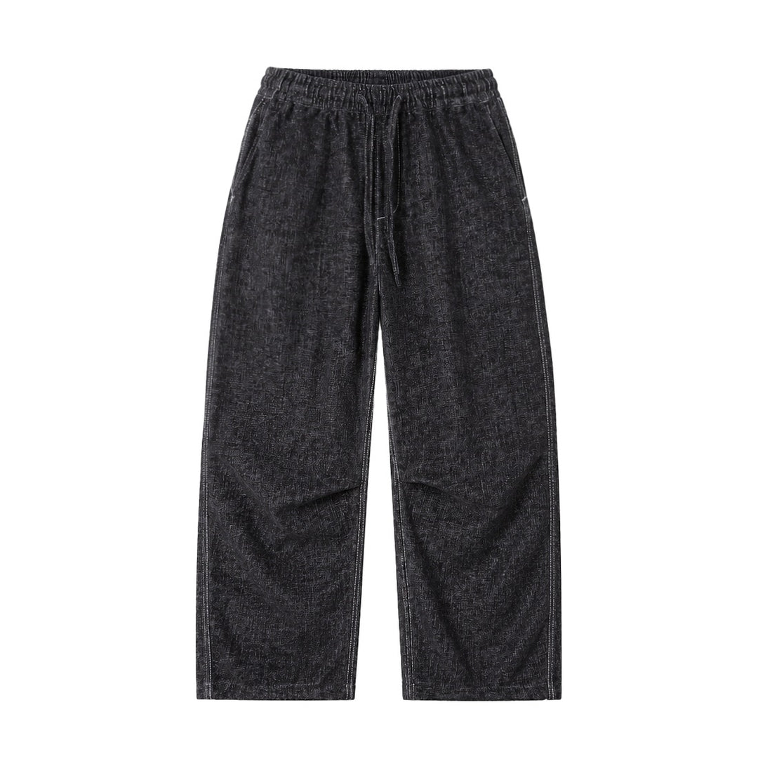 Damen Locker geschnittene Cropped-Hose mit hohem elastischem Bund und Kordelzug aus strukturierter Leinenmischung Drune