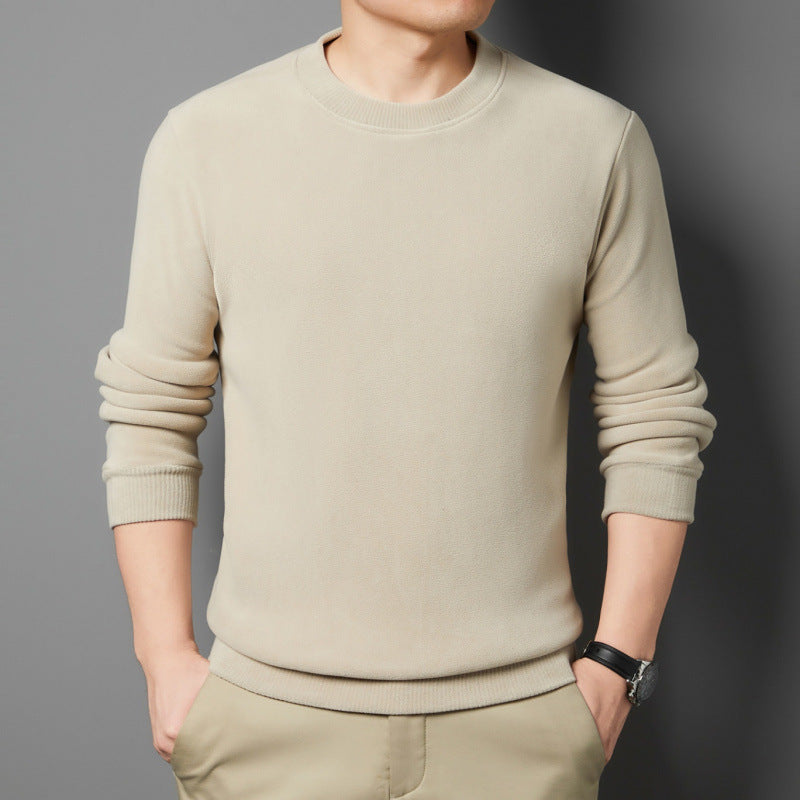 Herren Feiner Rundhals-Pullover aus Baumwollmix mit gerippten Bündchen und schlanker Passform Drune