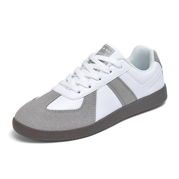 Unisex nan urbaner Tennis-Sneaker mit Veloursleder-Overlays gepolstertem Fersenkragen und vulkanisierter Gummisohle Drune