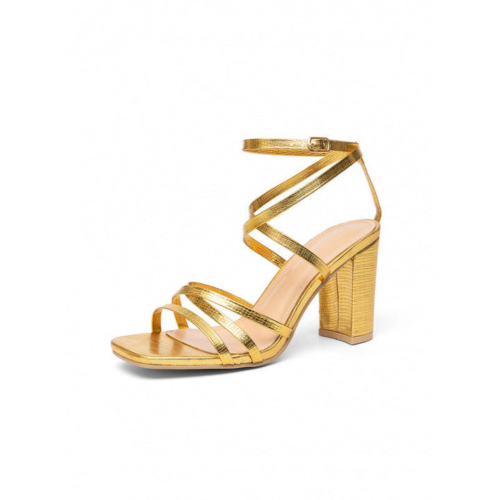 Damen Hochhackige Sandalen mit elegantem Riemchen-Design und Blockabsatz Drune