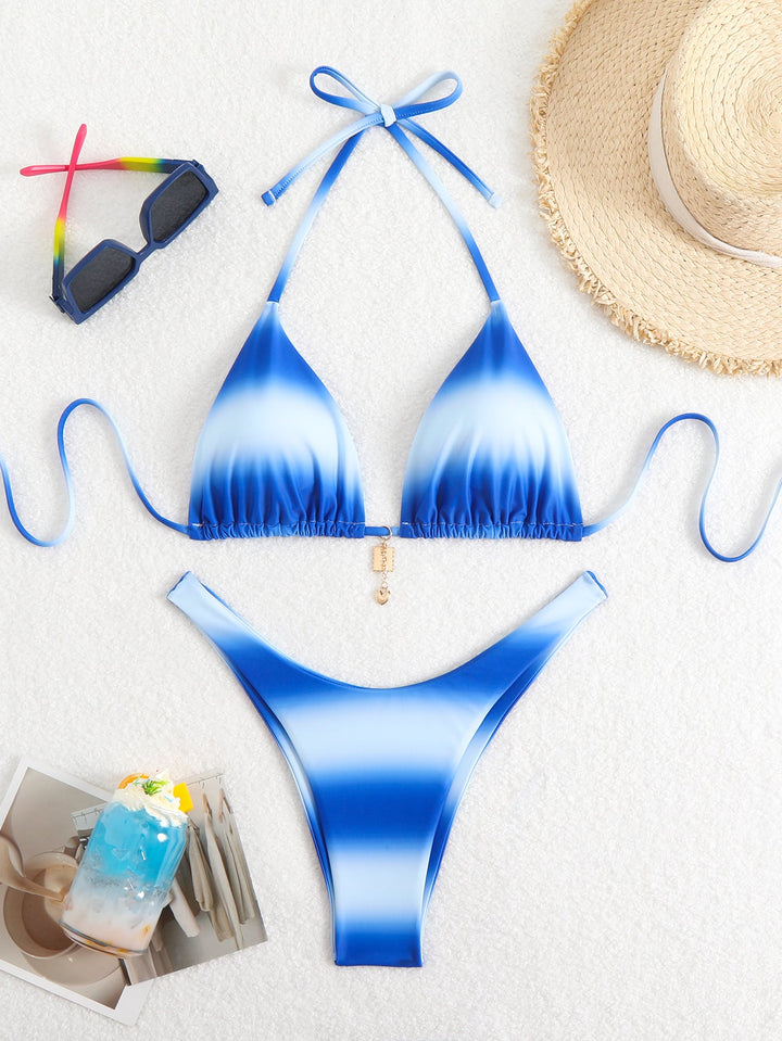 Damen Triangel-Bikini mit schimmerndem Farbverlauf Drune