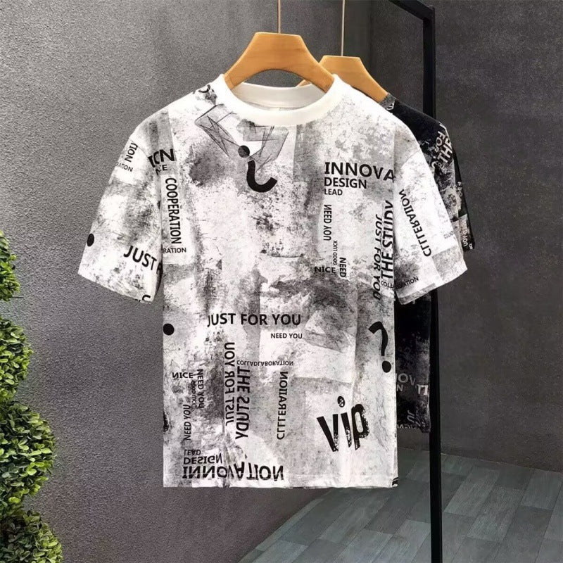 Herren T-Shirt mit kreativem Druckdesign und lockerer Passform Drune