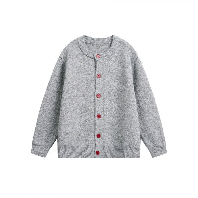 Damen Geknöpfte Strickjacke im Oversize‑Cut mit Rundhals, Rippbündchen und kontrastknöpfen Drune
