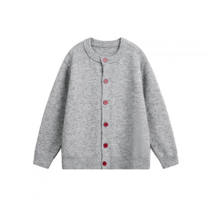 Damen Geknöpfte Strickjacke im Oversize‑Cut mit Rundhals, Rippbündchen und kontrastknöpfen Drune