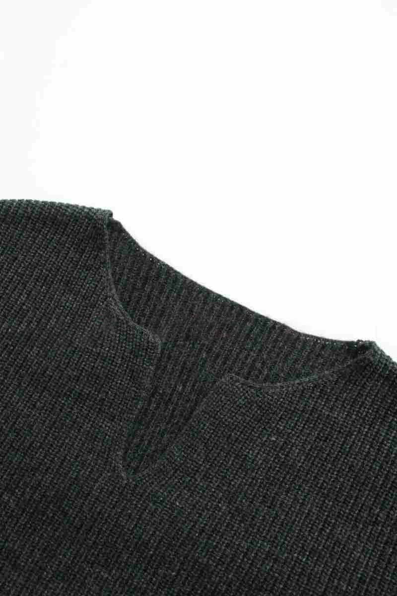Damen lässiges Strickoberteil mit V-Ausschnitt Drune
