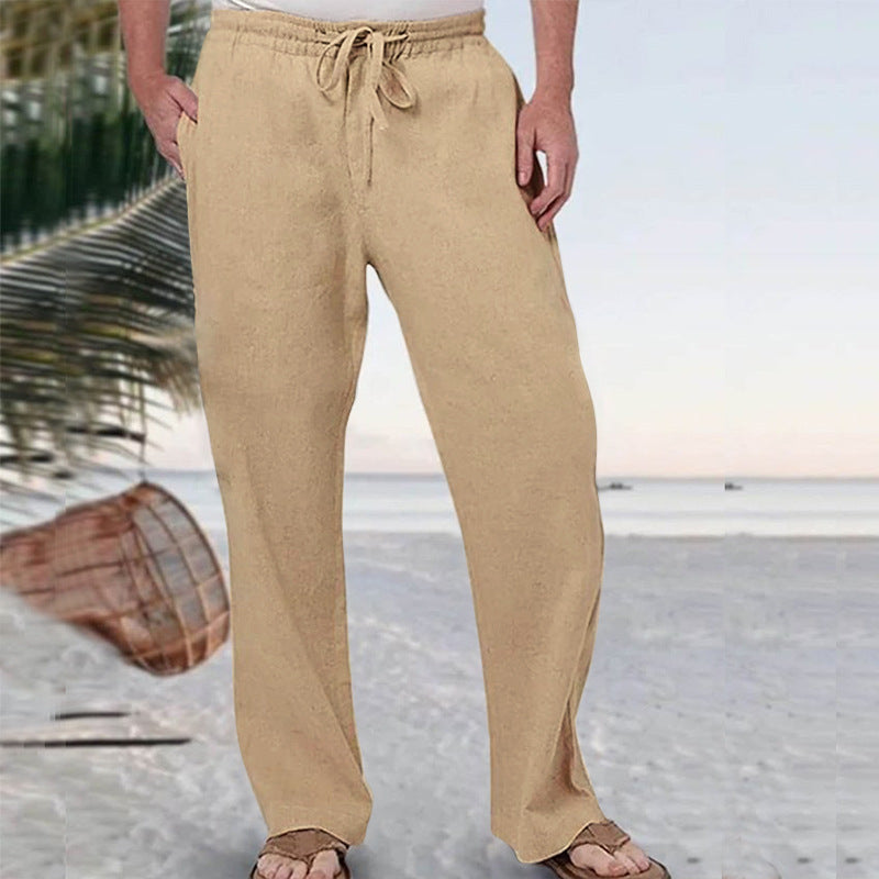 Herren nan weiche Loungehose aus Baumwolljersey mit elastischem Tunnelzugbund und seitlichen Eingrifftaschen Drune