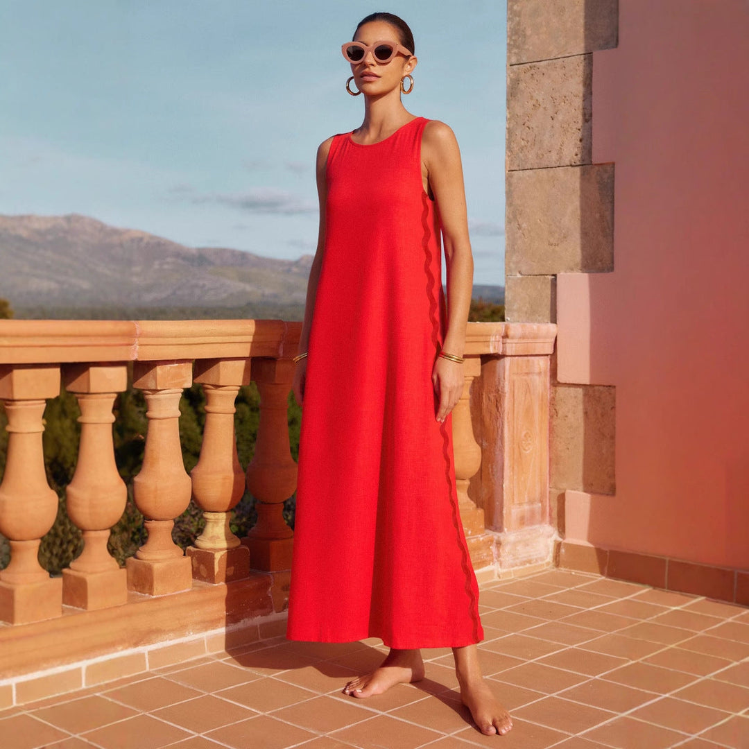 Damen Maxikleid mit elegantem Schnitt und seitlichen Schlitzen Drune