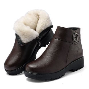 Damen Elegante Winter Stiefeletten mit Warmfutter Drune
