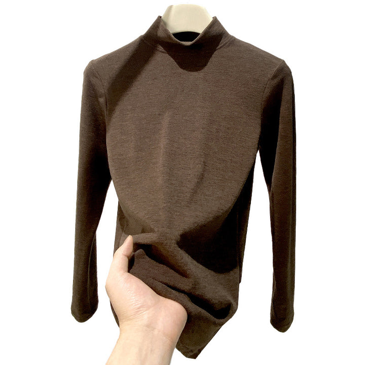 Damen Elegantes Langarm-Rollkragenoberteil aus weichem Material Drune