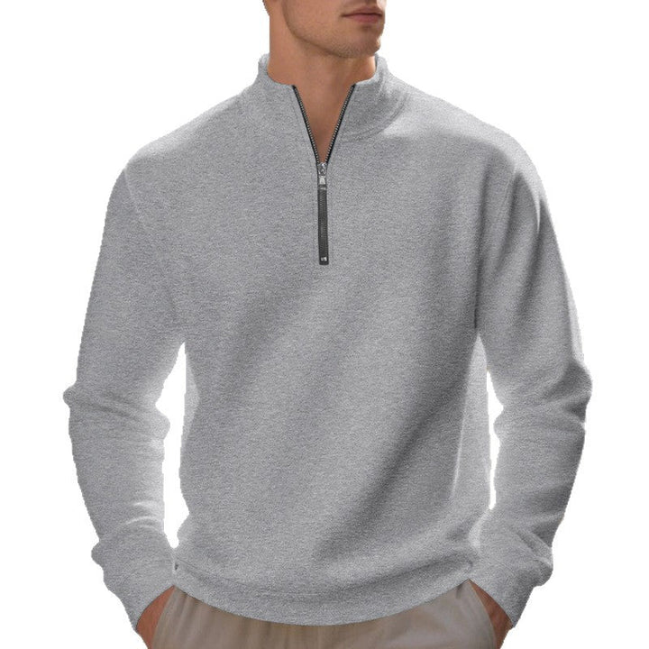 Herren sportlicher Sweatshirt mit modernem Stehkragen und Reißverschluss Drune