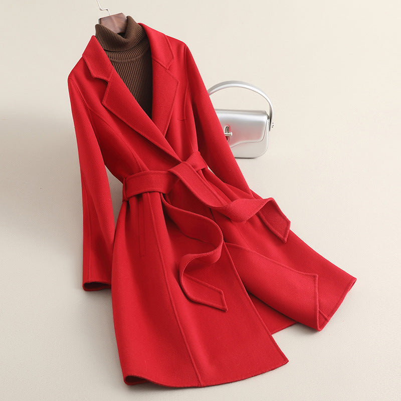 Damen Eleganter Wollmantel mit praktischen Taschen Drune