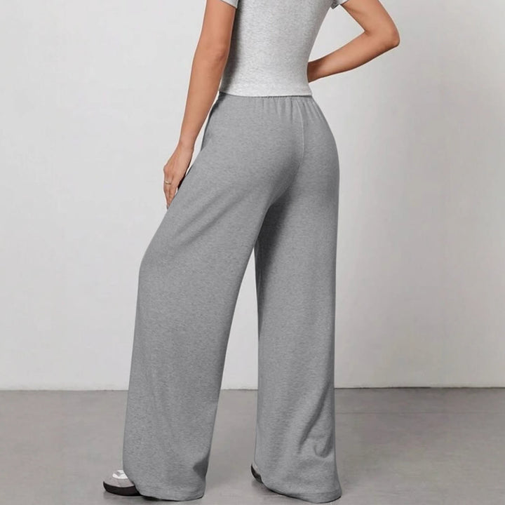 Damen Bequeme Lounge-Hose mit weitem Schnitt und elastischem Bund Drune
