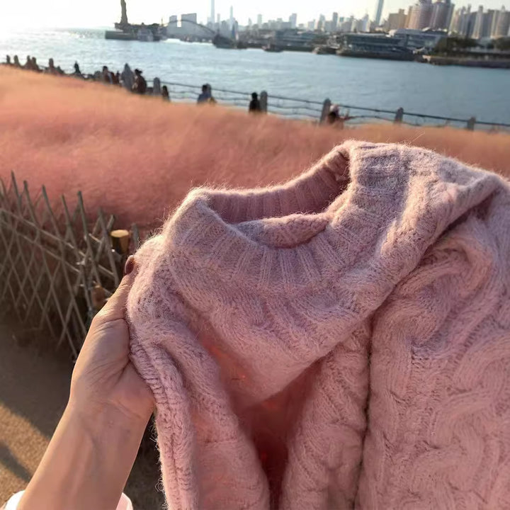 Damen Strickpullover mit voluminösen Ärmeln Drune