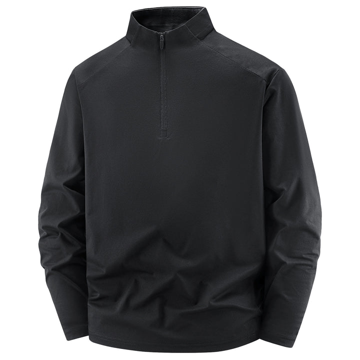 Herren Langarm-Halbreißverschluss-Performance-Pullover mit Stehkragen und technischem Stretch Drune