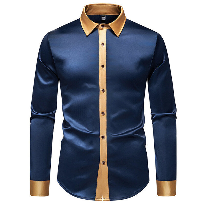 Herren Langarm-Hemd mit modernen Satin-Details Drune