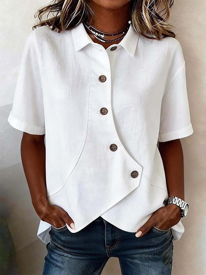 Damen Besonders gestaltete Bluse mit einzigartigem Knopfdetail Drune