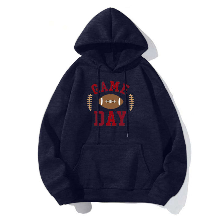 Damen Sportlicher Kapuzenpullover mit Football-Motiv Drune
