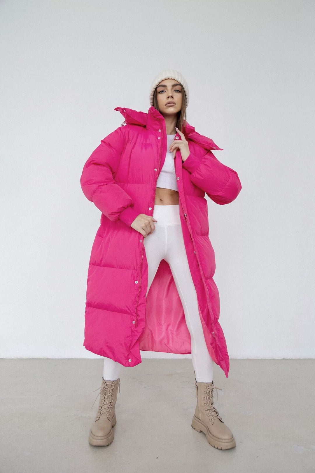 Drune | Lange Warme Damen Pufferjacke mit Kapuze
