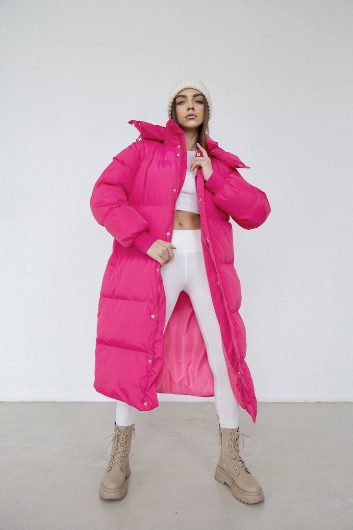 Drune | Lange Warme Damen Pufferjacke mit Kapuze